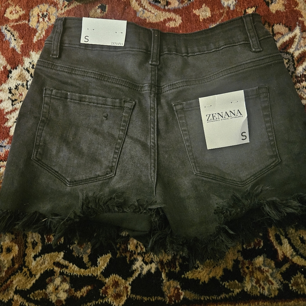 Black jeans shorts